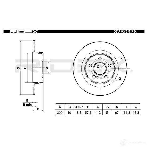 Тормозной диск RIDEX W3R5 W 1437709691 82b0376 изображение 2