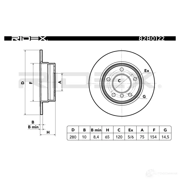 Тормозной диск RIDEX 1437707757 N UKC3A5 82b0122 изображение 3