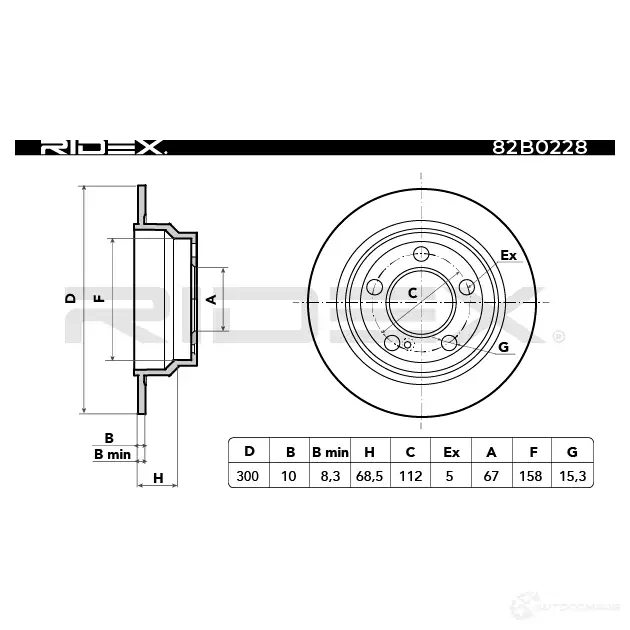 Тормозной диск RIDEX 82b0228 1437710372 O2ZUJ E6 изображение 5