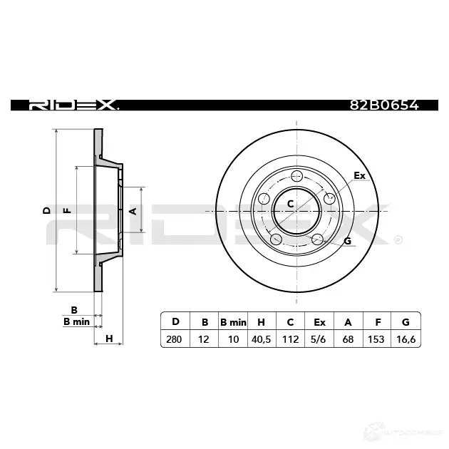 Тормозной диск RIDEX 82b0654 E LE58 1437707689 изображение 6