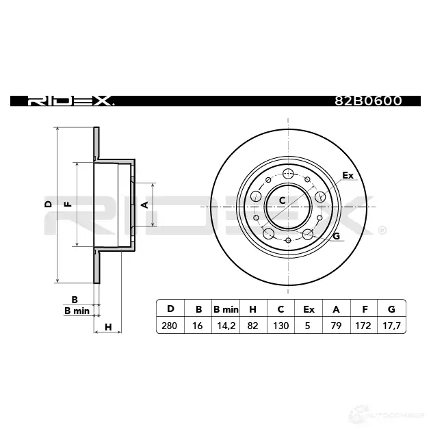 Тормозной диск RIDEX X2 4C3YK 1437715390 82b0600 изображение 2