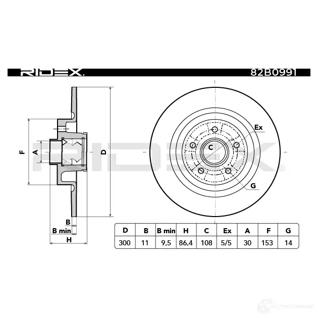 Тормозной диск RIDEX 82b0991 A34N CJ 1437706370 изображение 5