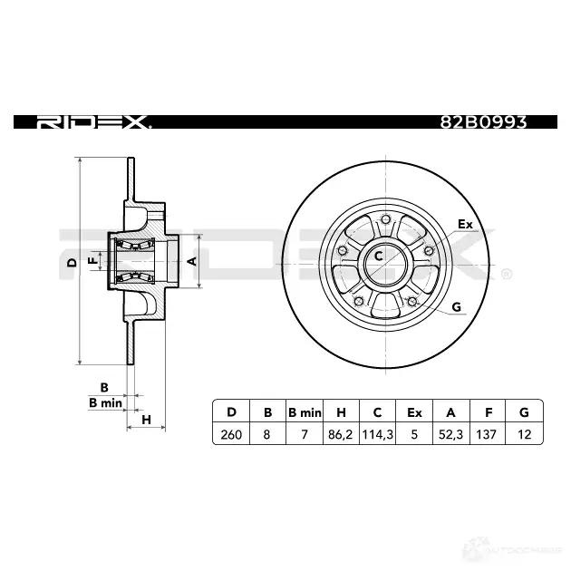 Тормозной диск RIDEX 1437709932 MKPL M 82b0993 изображение 4