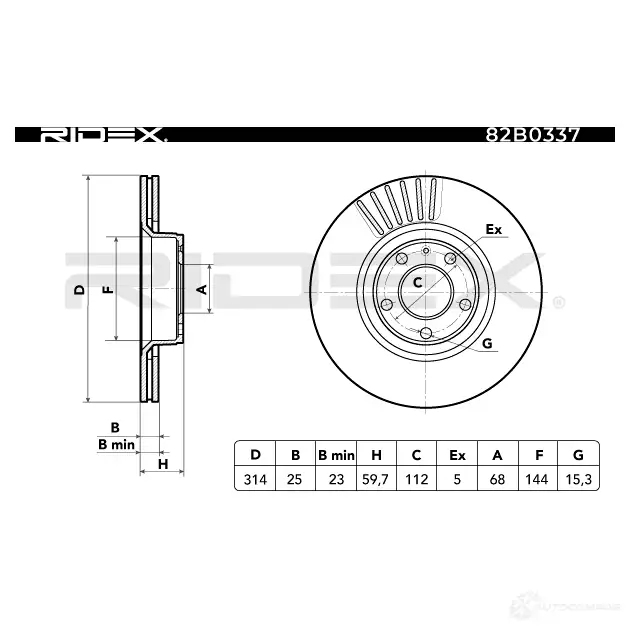 Тормозной диск RIDEX UMIC Q6 82b0337 1437710852 изображение 3