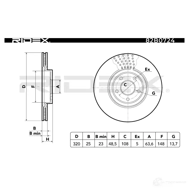 Тормозной диск RIDEX 82b0724 L7DF E 1437710162 изображение 2