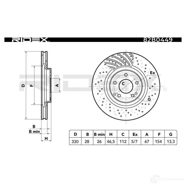 Тормозной диск RIDEX 1437706834 AMO6 FU 82b0449 изображение 2