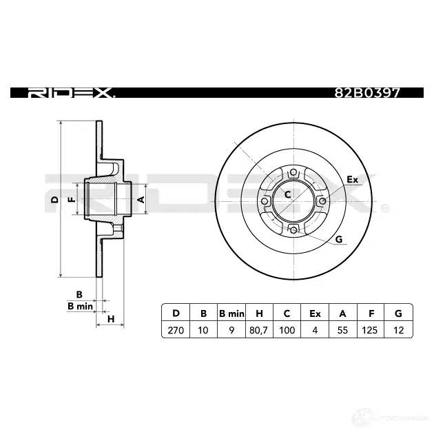 Тормозной диск RIDEX 1437710392 82b0397 F 674Z изображение 2