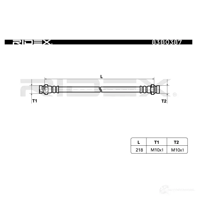 Тормозной шланг RIDEX 1438372190 ERK KZU 83b0387 изображение 3