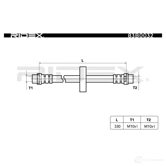 Тормозной шланг RIDEX 83b0032 MDJ 83HD 1438016032 изображение 1