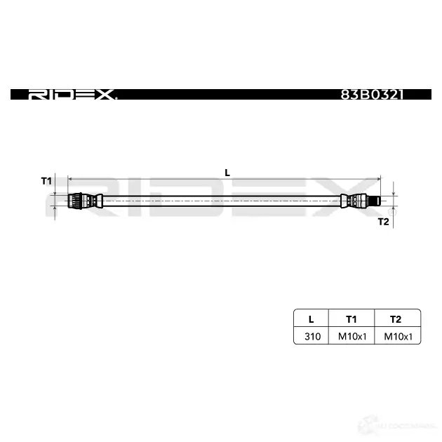 Тормозной шланг RIDEX 1438015988 GES RB 83b0321 изображение 1