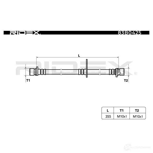 Тормозной шланг RIDEX 1438016394 83b0425 H2RZ M изображение 5