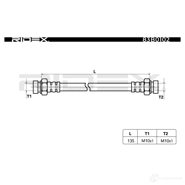 Тормозной шланг RIDEX P K952 83b0102 1438015919 изображение 1
