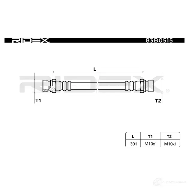 Тормозной шланг RIDEX 1438016109 83b0515 MH7F T изображение 4