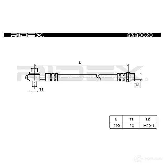 Тормозной шланг RIDEX R WXEFT 1438016497 83b0020 изображение 1
