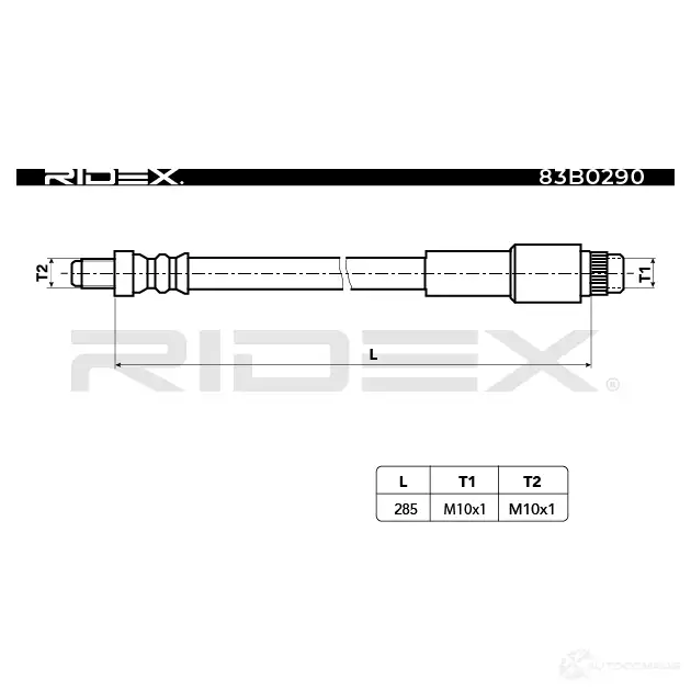 Тормозной шланг RIDEX 83b0290 1438372258 RR7JN 8 изображение 1