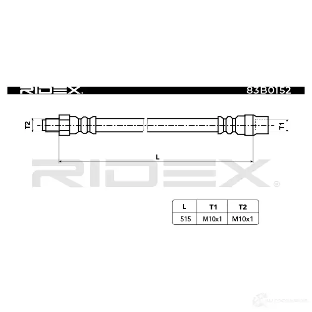 Тормозной шланг RIDEX 1438016064 JNQW K6 83b0152 изображение 2