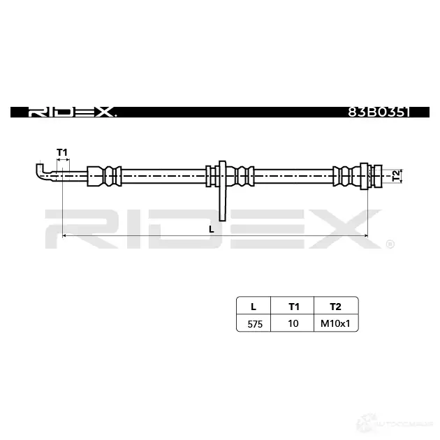 Тормозной шланг RIDEX 1438016263 83b0351 JM0 2G изображение 1