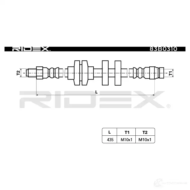 Тормозной шланг RIDEX 1438372367 83b0310 2Y5I S71 изображение 5