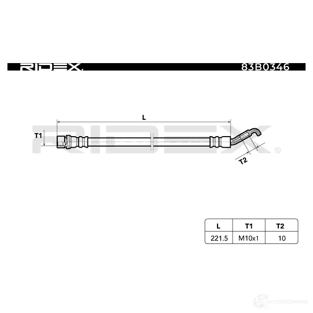 Тормозной шланг RIDEX 2QW 9D65 83b0346 1438372403 изображение 1