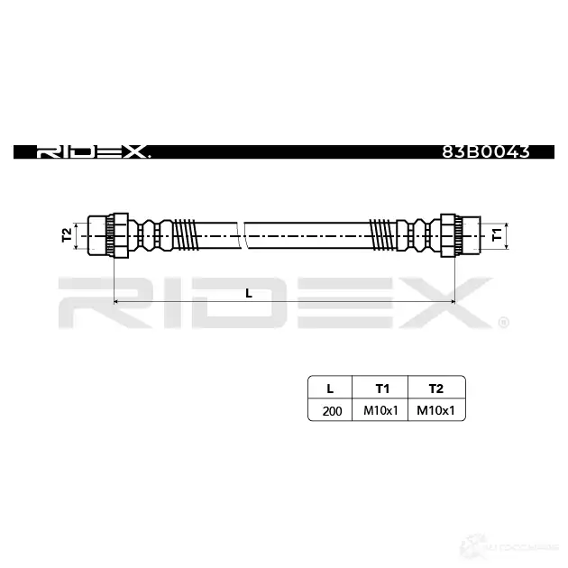 Тормозной шланг RIDEX 83b0043 1438372429 WA 44F изображение 1