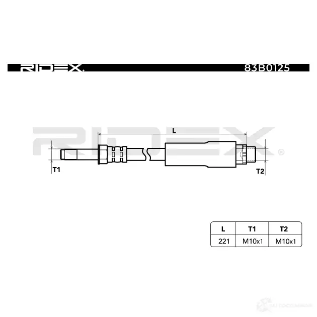Тормозной шланг RIDEX 1438372432 83b0125 Y C68KOB изображение 1