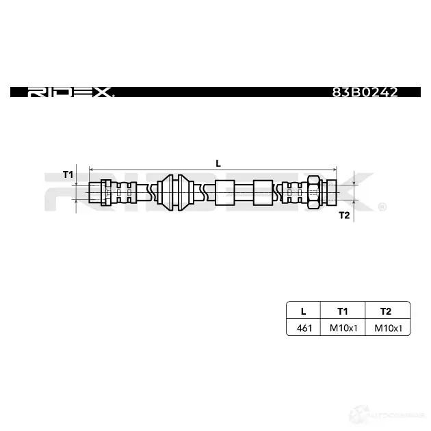 Тормозной шланг RIDEX 1438016101 1N7E X4 83b0242 изображение 3