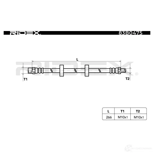 Тормозной шланг RIDEX 83b0475 93UN 1ZB 1438372468 изображение 3