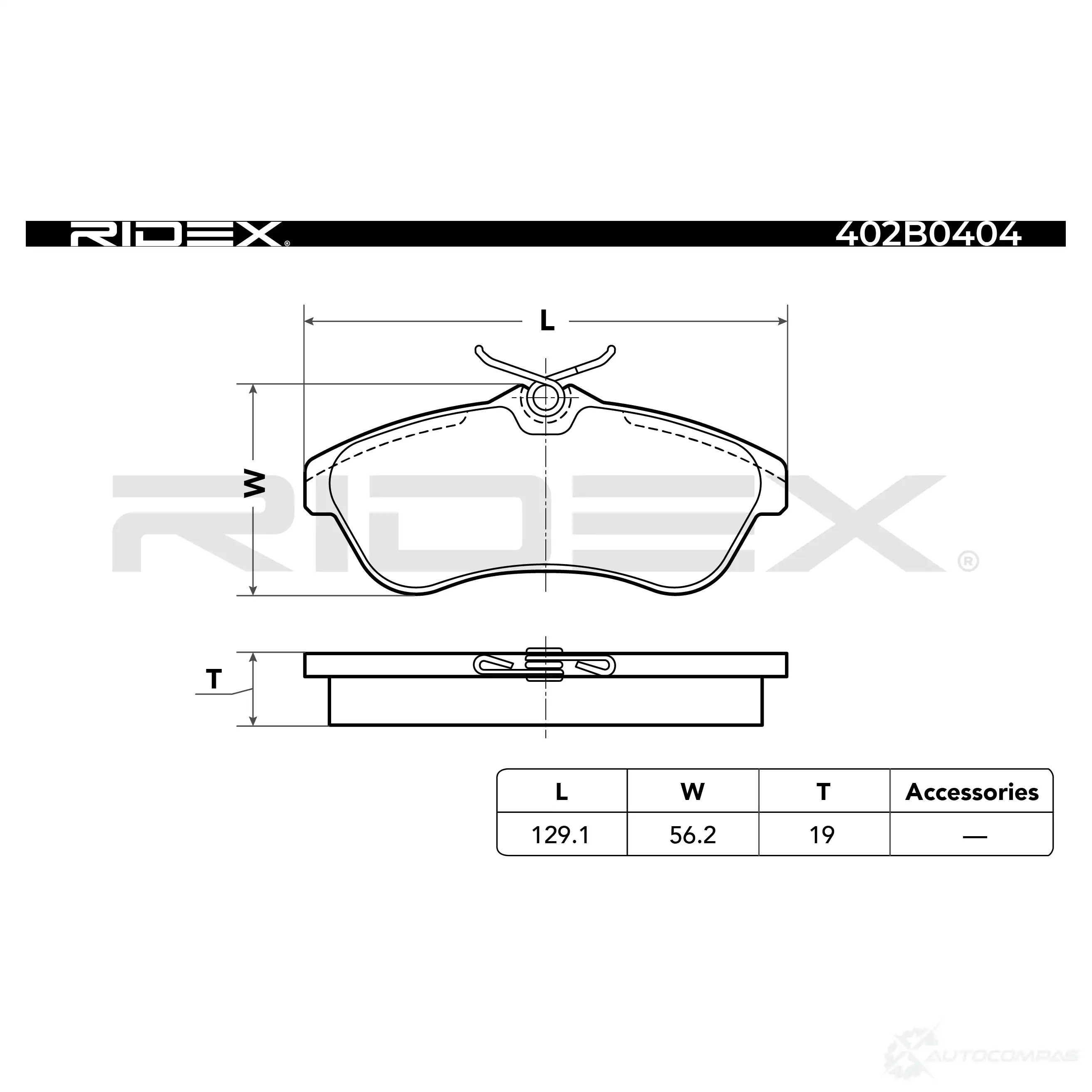 Тормозные колодки, комплект RIDEX IPB3 UE 1437660036 402b0404 изображение 2