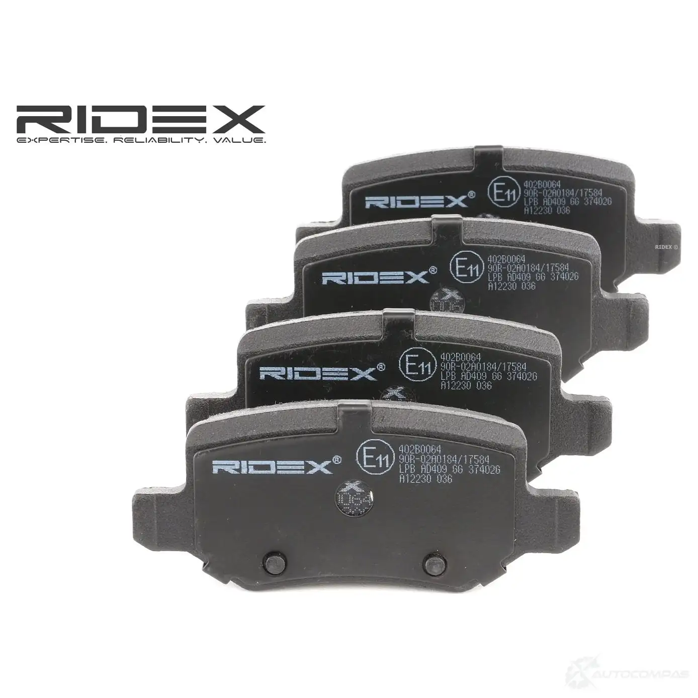 Тормозные колодки, комплект RIDEX 1437659265 56 ON7 402b0064 - Изображение 1
