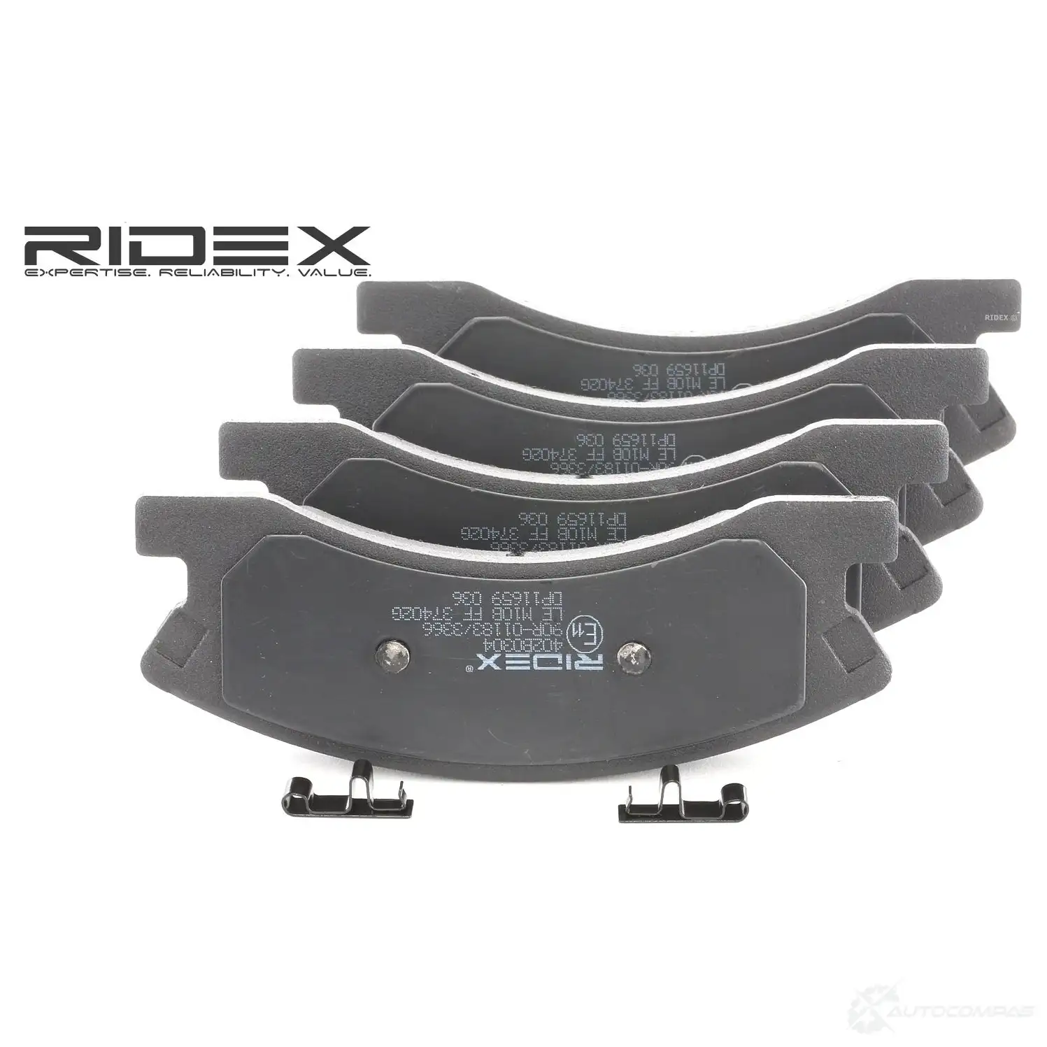 Тормозные колодки, комплект RIDEX 402b0304 1437660305 E0X 0AWH - Изображение 1