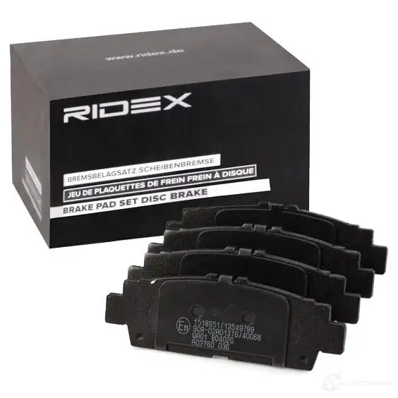 Тормозные колодки, комплект RIDEX U7 9SJ 402b1210 1437659095 изображение 1