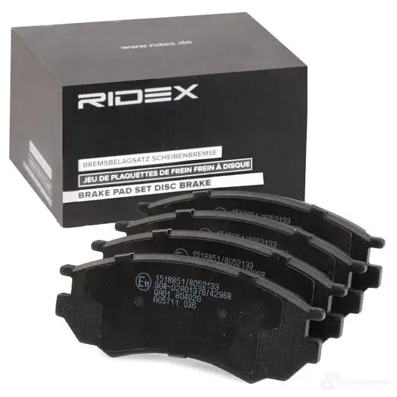 Тормозные колодки, комплект RIDEX D5EPB2 E 402b0967 1437660046 изображение 1