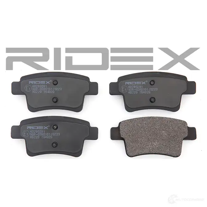 Тормозные колодки, комплект RIDEX 1437651364 402b0281 F0 A8Y9 изображение 2