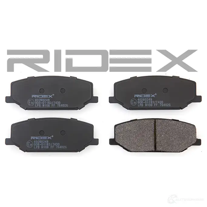 Тормозные колодки, комплект RIDEX 1437650022 402b0248 BK NFN изображение 2