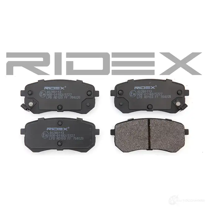 Тормозные колодки, комплект RIDEX 402b0113 1437649229 X1LR F изображение 2