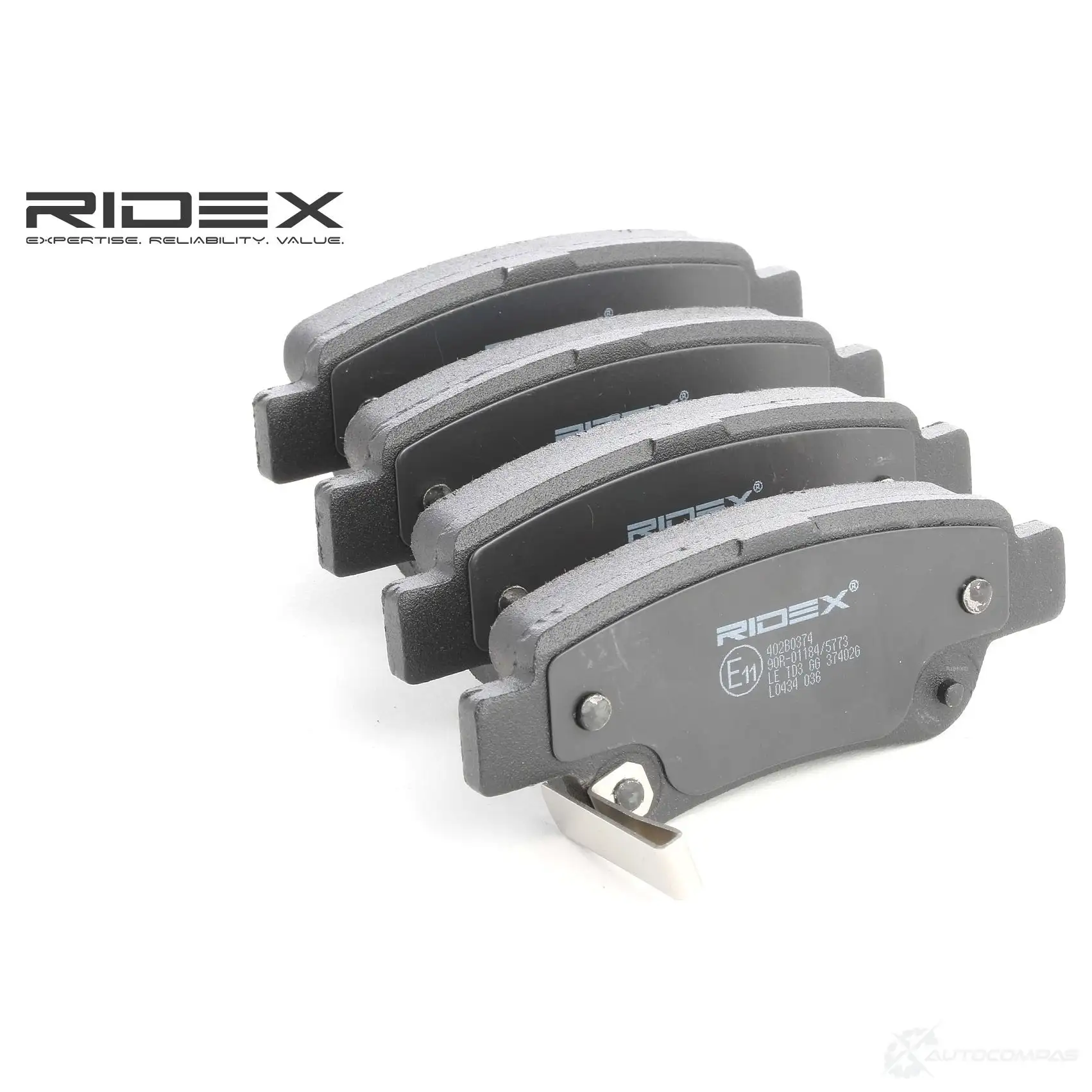 Тормозные колодки, комплект RIDEX 402b0374 1437649730 D E8ON9 - Изображение 1