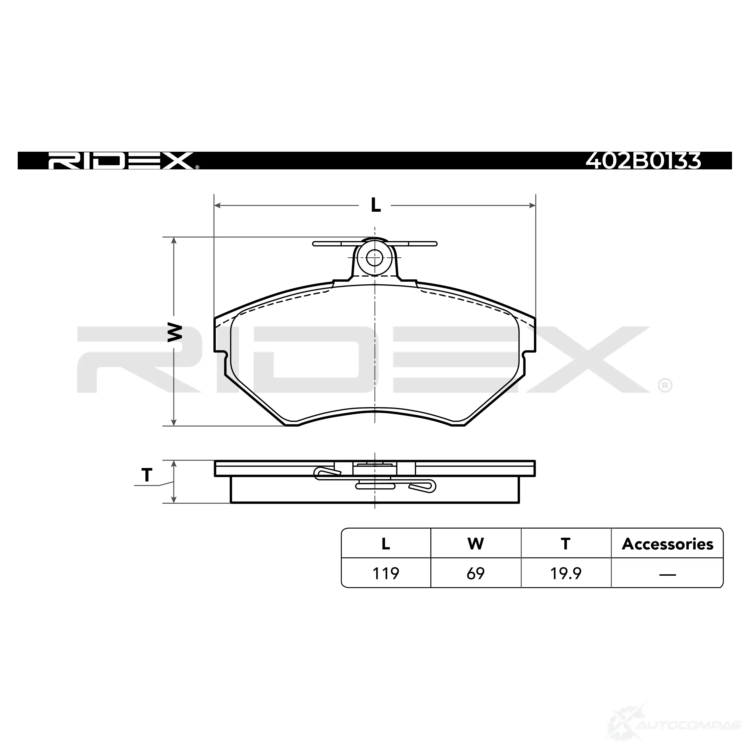 Тормозные колодки, комплект RIDEX XF OXT 402b0133 1437658885 изображение 4