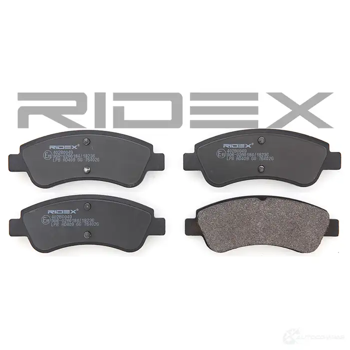 Тормозные колодки, комплект RIDEX 1437658125 402b0049 UR EVC изображение 2