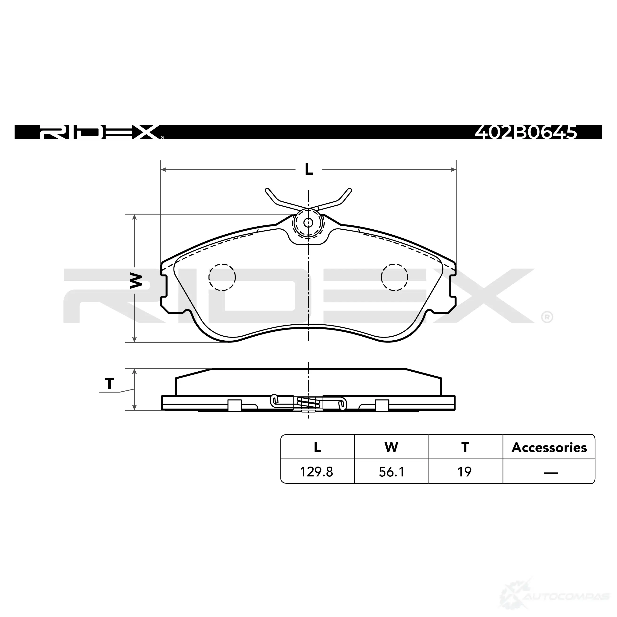 Тормозные колодки, комплект RIDEX 6C Y67R 1437658832 402b0645 изображение 3