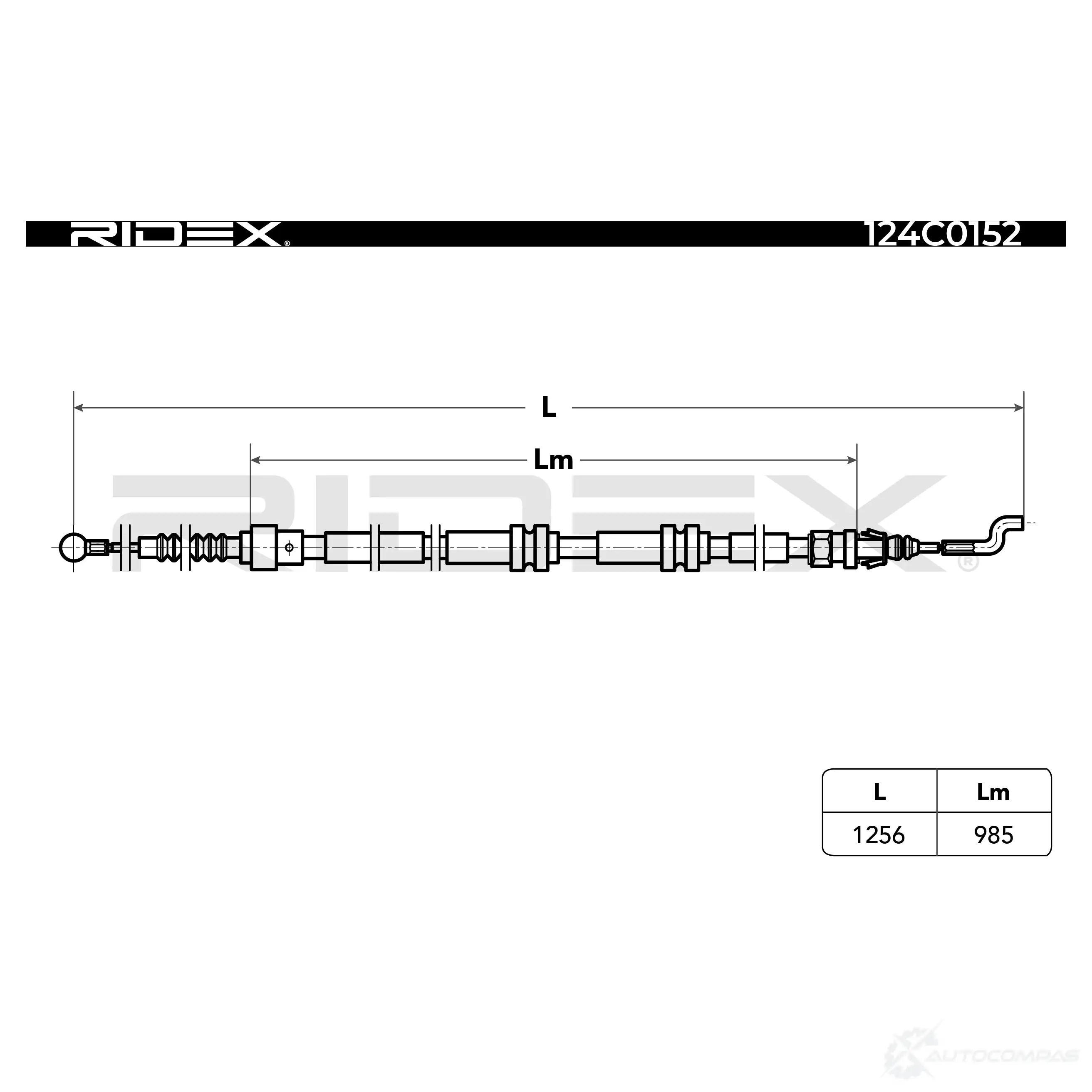 Трос ручника, стояночного тормоза RIDEX 124c0152 1437707534 G0WHL ZI изображение 5