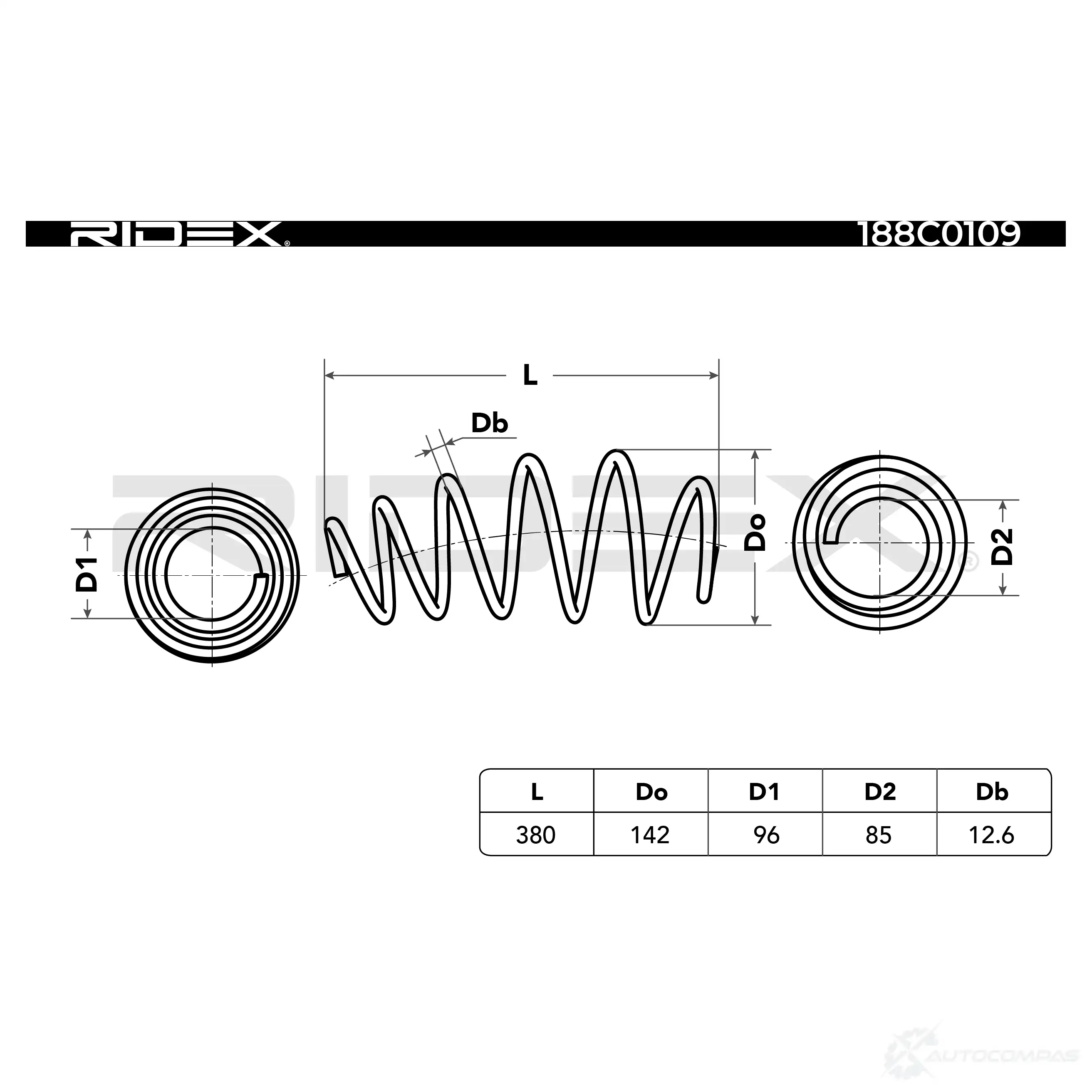 Пружина RIDEX MJ QKD3 1437703553 188c0109 изображение 4