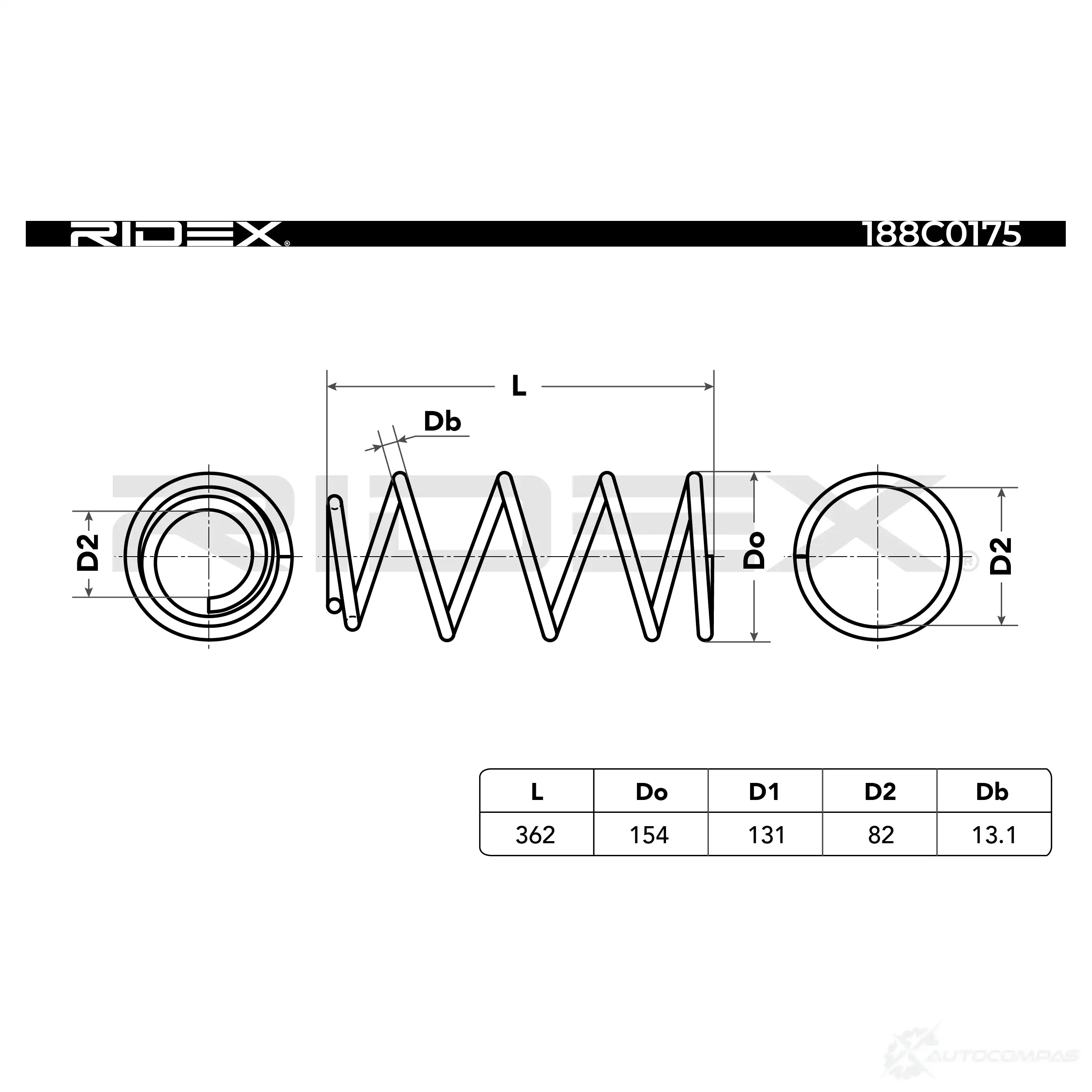 Пружина RIDEX IT DQ6K 1437702625 188c0175 изображение 5