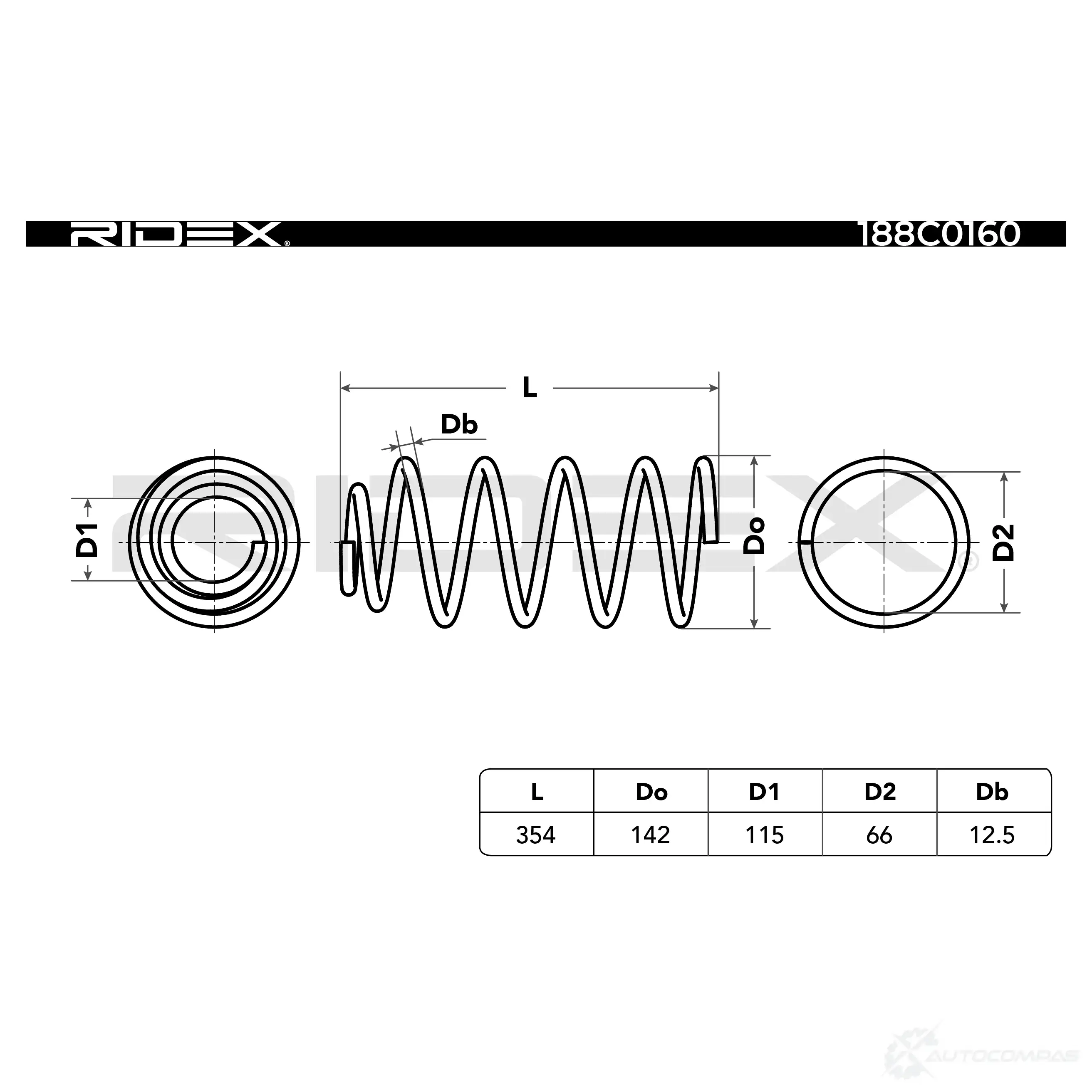 Пружина RIDEX 188c0160 1437704101 NDV GCN изображение 4