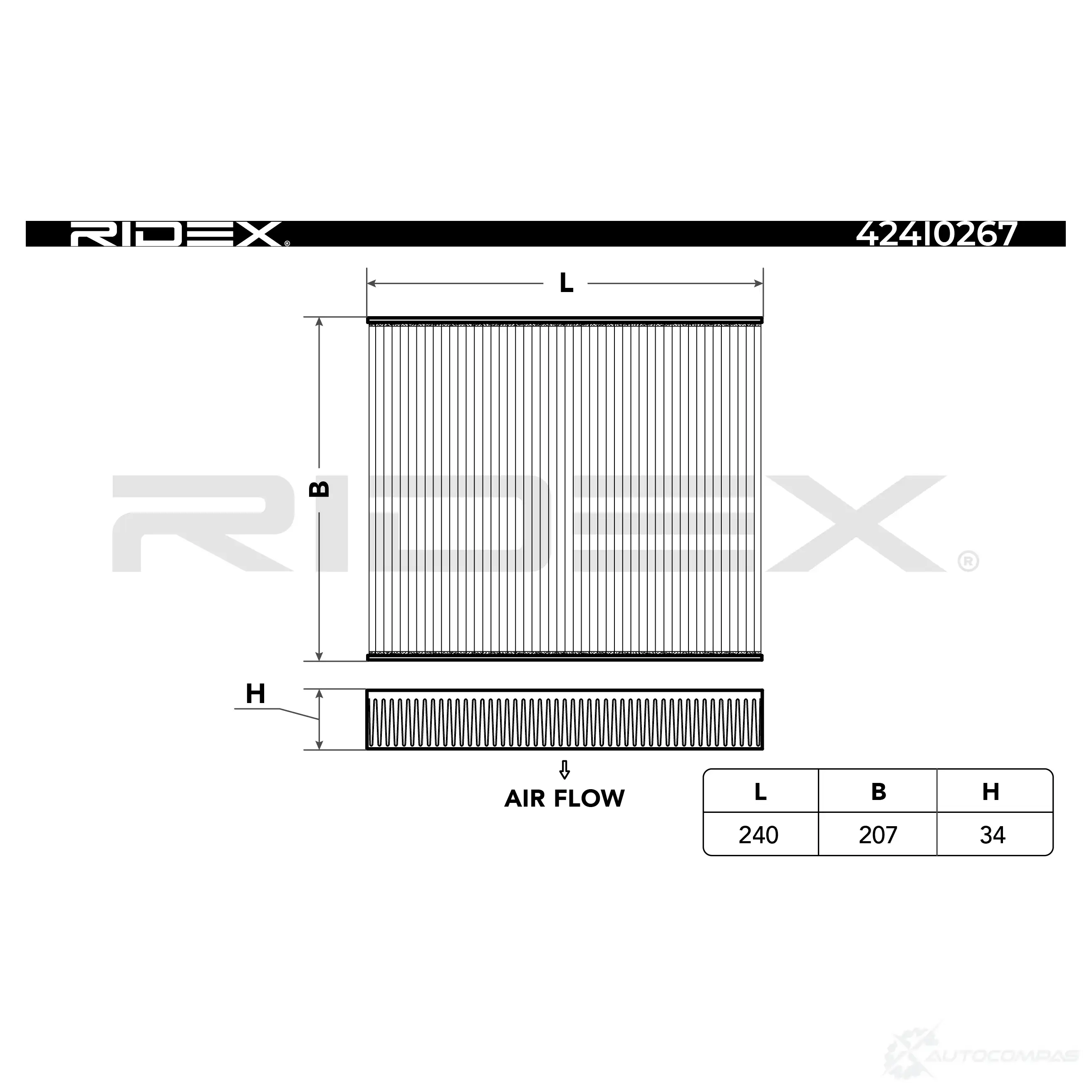 Салонный фильтр RIDEX 9M47 LL 1437660807 424i0267 изображение 1