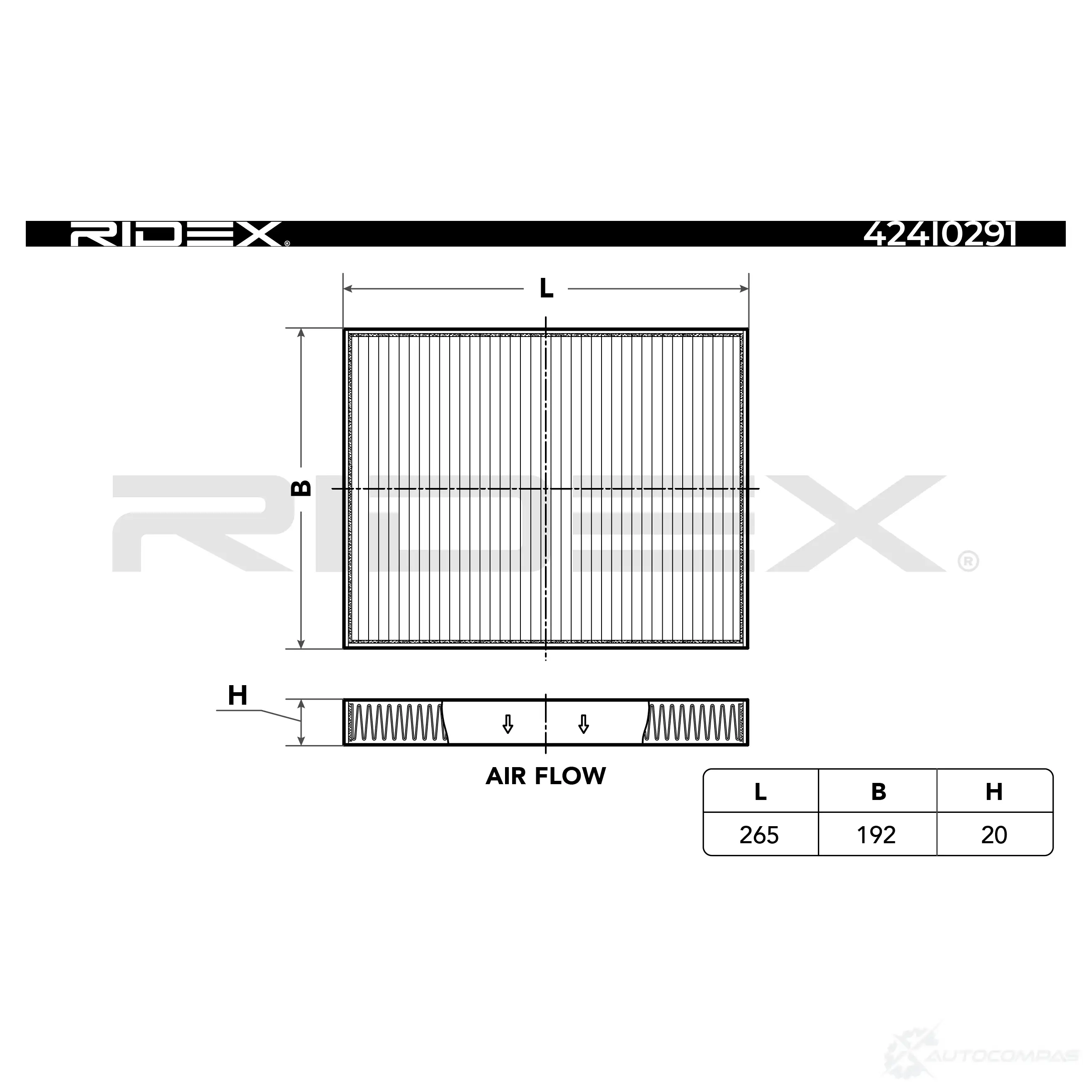 Салонный фильтр RIDEX 424i0291 WGE HP 1437649659 изображение 1