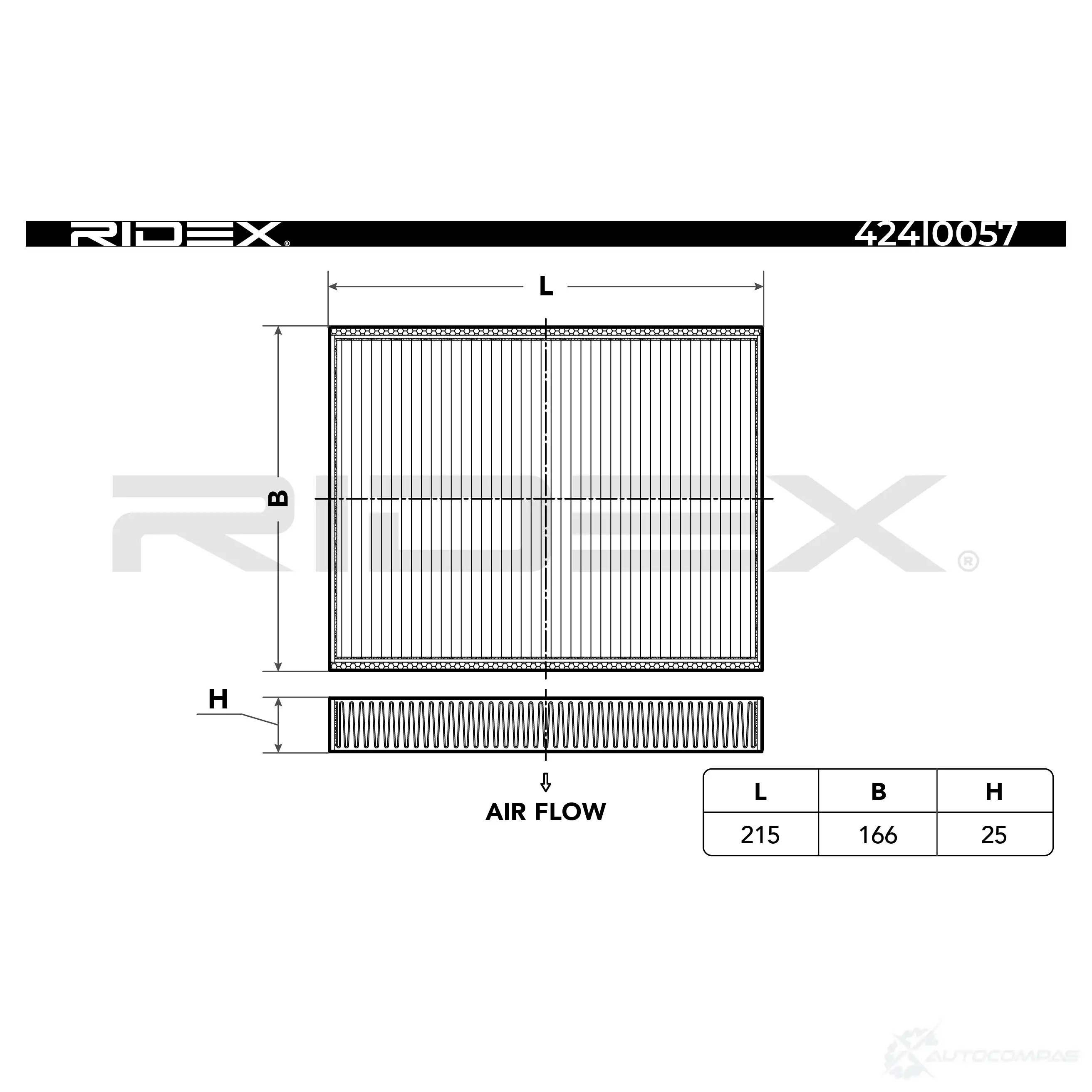 Салонный фильтр RIDEX 1437657519 P9ZX6 A5 424i0057 изображение 1