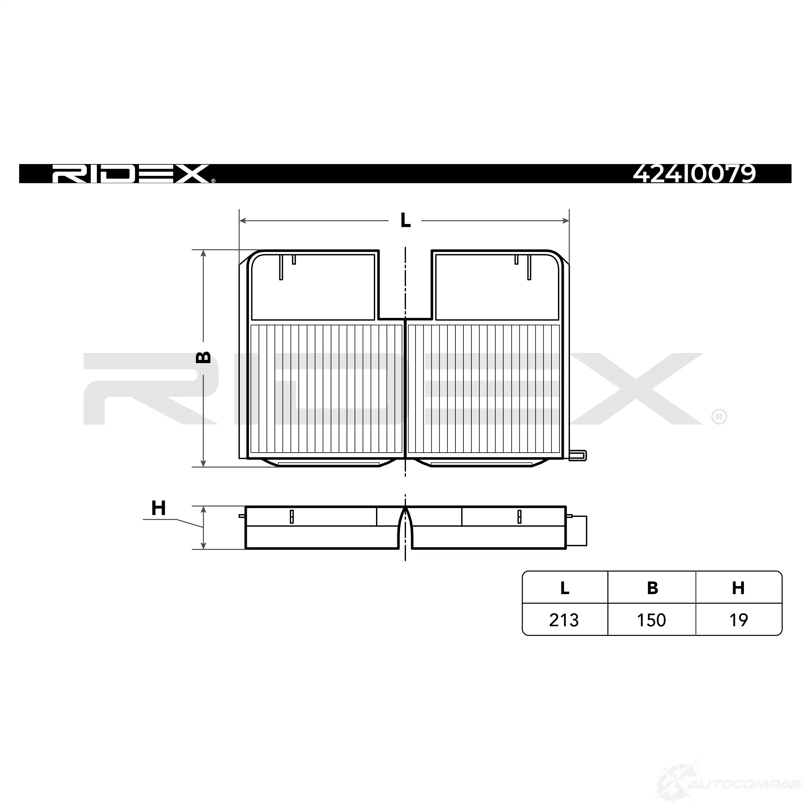 Салонный фильтр RIDEX LY O3F 424i0079 1437648981 изображение 2