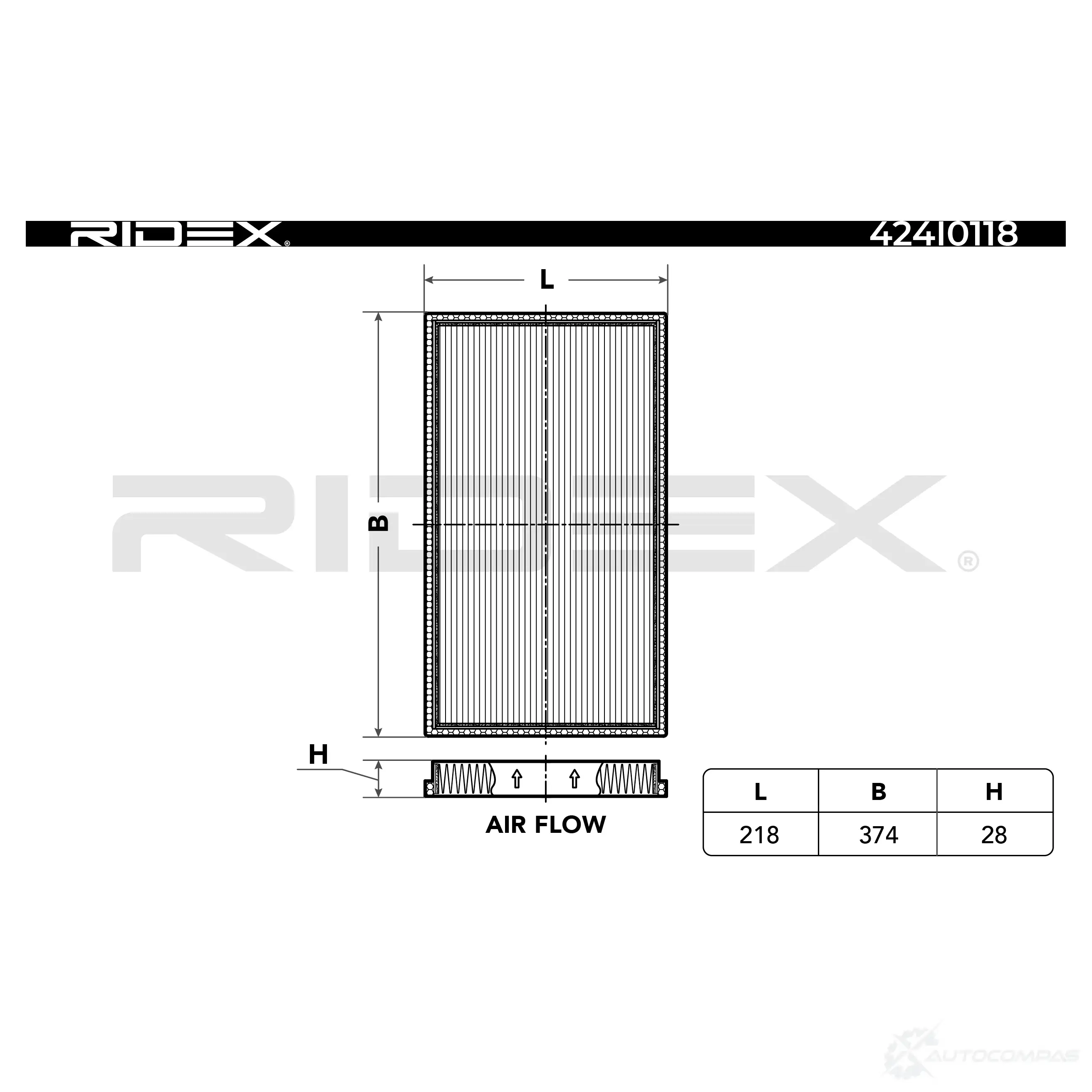 Салонный фильтр RIDEX MJ 5HTIQ 1437657827 424i0118 изображение 3