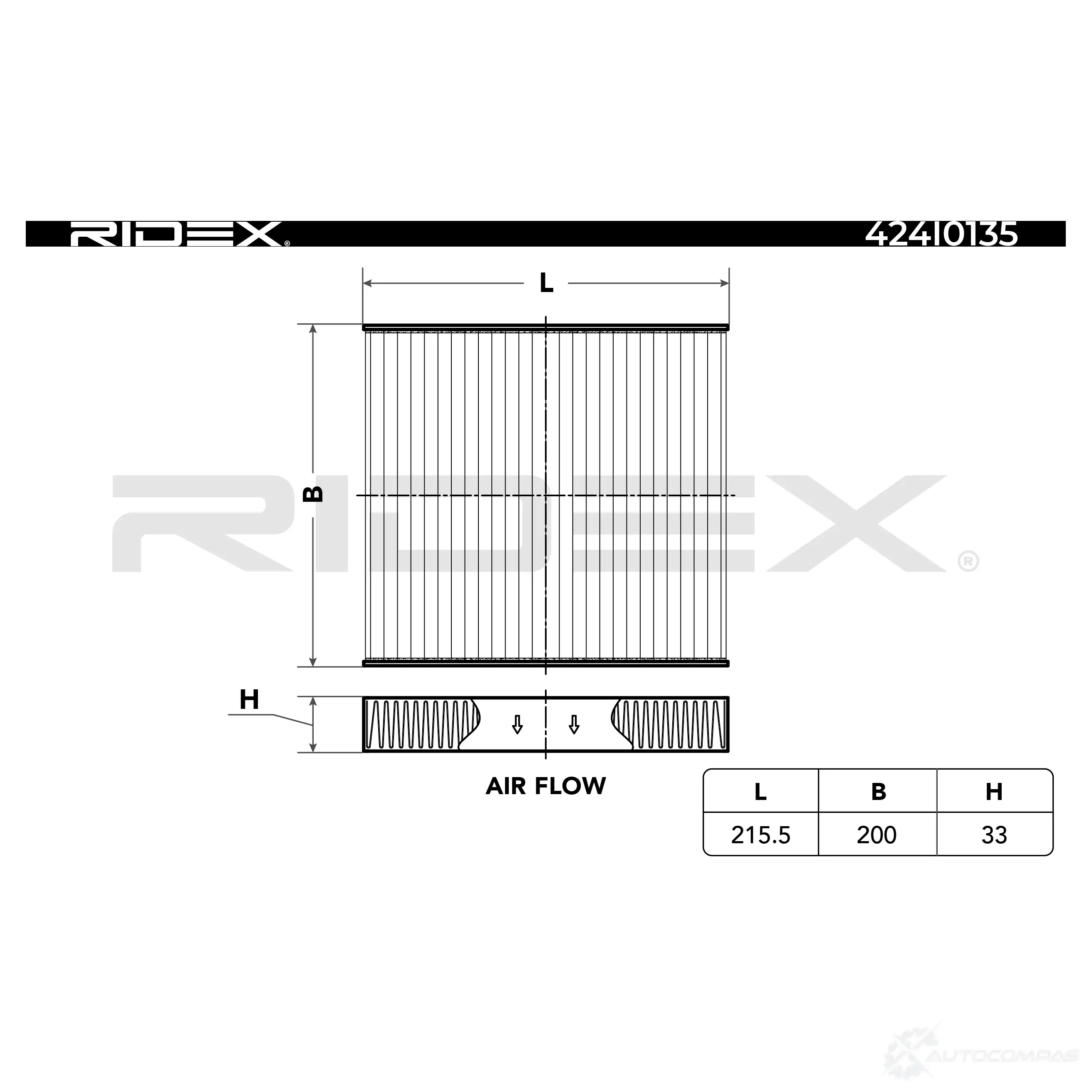 Салонный фильтр RIDEX 424i0135 1437658012 FDI YG изображение 0