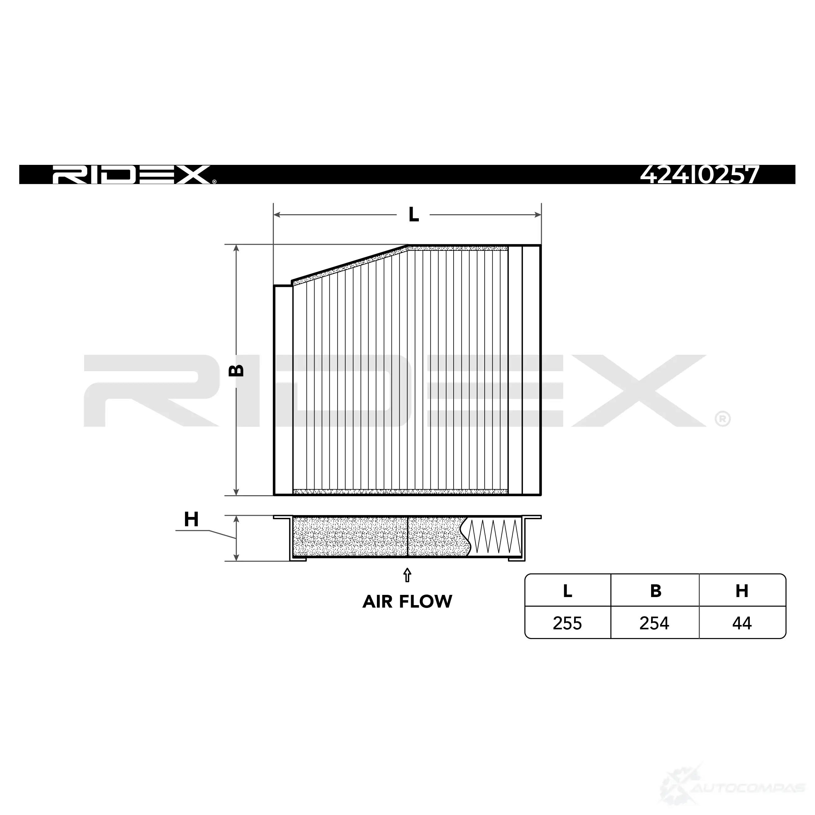 Салонный фильтр RIDEX LW3Y P 1437658006 424i0257 - Изображение 1
